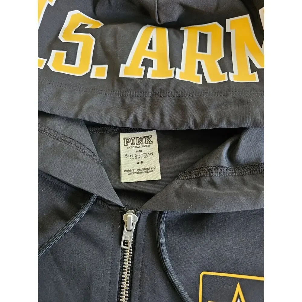 Victoria Secret Pink Army Hood Wind Breaker Jacket Women's Size M Rare Retired - Picture 3 of 10